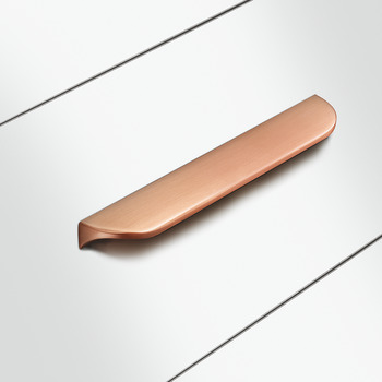 Nick Pull Handle Aluminium Brush Brass 32mm Fixing Centres - view 3