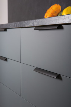 Ona Profile Handle Aluminium Bru Grey 32mm Fixing Centres - view 2