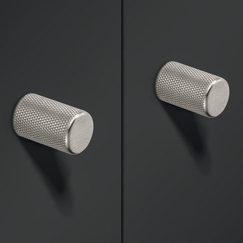 Graf Knob Aluminium Stainless Steel Effect D17x28mm - view 2