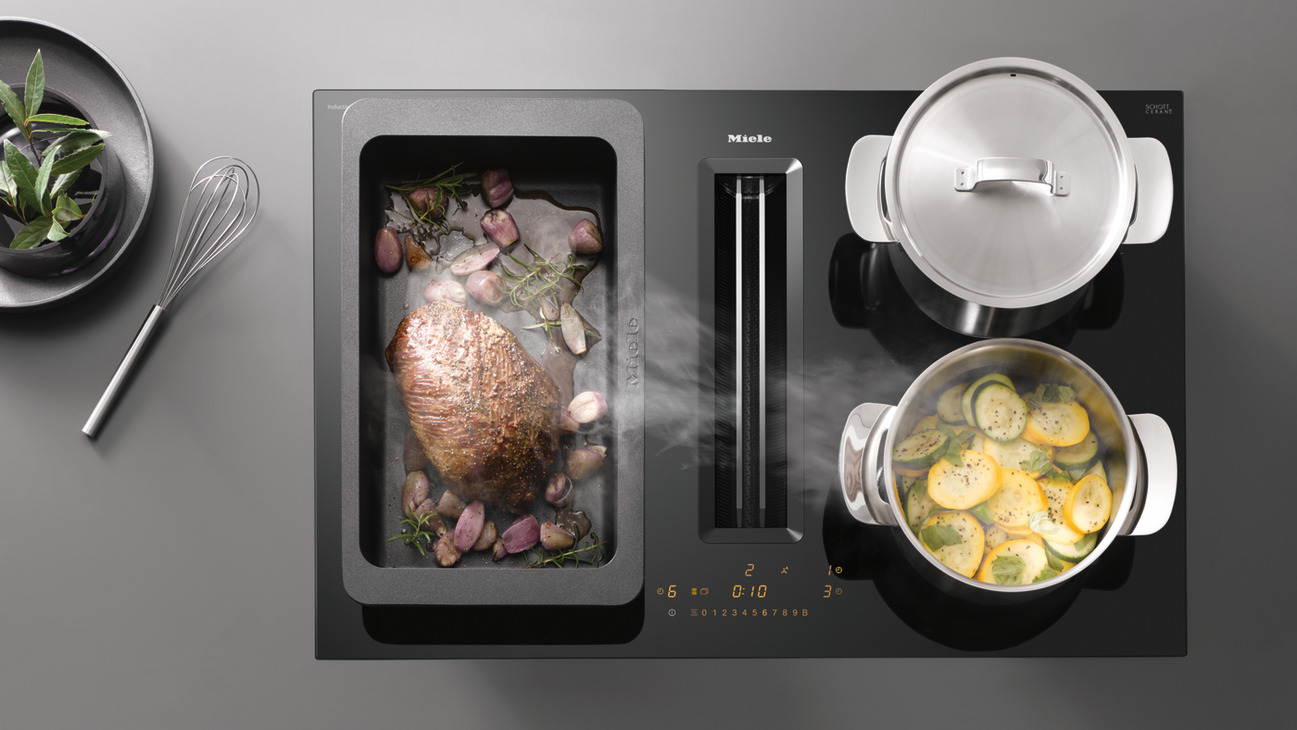 Miele KMDA7473-1FL 80 Hob Ind 4Z Black/Gls - view 2