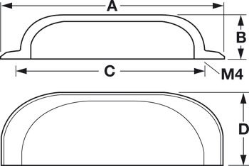 Parina Cup Handle Brs Polished Nickel 64mm Fixing Centres - view 4