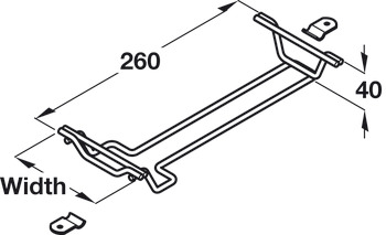 Wine Wire Glass Rack 500mm Wall SCP - view 2