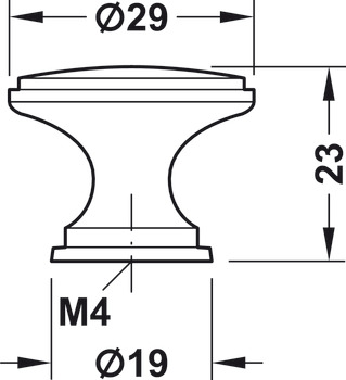 Angus Knob Zinc Alloy Polished Chrome D30x23mm - view 2