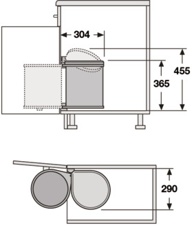 Hailo Mono SO 400 Bin Hinged 15L Dk Grey - view 3