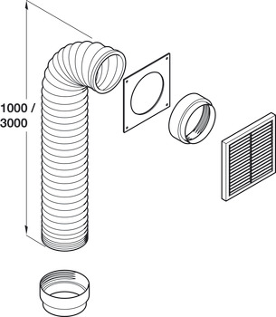 Manrose 125mm Grv Grille Duct Set 1m Brw - view 2