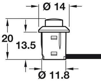Loox LED D14mm PushButton Switch Plastic Grey - view 4