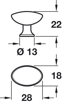 Pearl Knob Zinc Alloy Sat Nickel 28x18x22mm - view 3