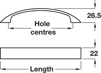 Lewis Bow Handle Zinc Alloy SSE 160mm Fixing Centres - view 2