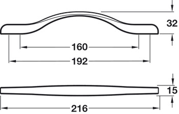Henley Bow Handle Zinc Alloy Lt.Bronze 160/192mm Fixing Centres - view 2