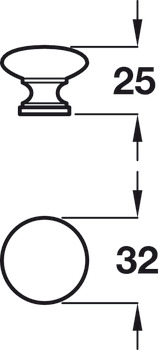 Corrine Knob Brass Polished Chrome D32x25mm - view 2