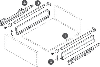 NPS Recangular Rail Set 350mm Stn - view 3