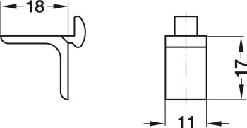 Shelf Support Aluminium Silver for 283.12.903 - view 2