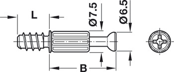 Minifix S200 Con Bolt 5/24mm Steel Bright - view 2