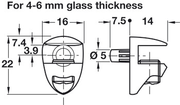 Cobra Gls Shelf Support 4-6mm Plug NP - view 3