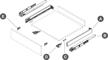Vionaro Drawer Set w Dynapro 89/350mm Gph - view 4