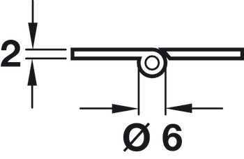 Broad Style Hinge 51x38mm Brass Self - view 3