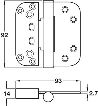 3D Adjustable Hinge 92x93mm Silver - view 2