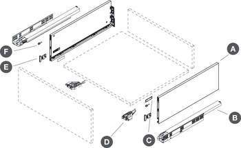 Vionaro Drawer Set w Dynapro 249/450mm Gph - view 4