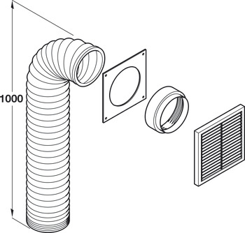 Manrose 100mm Grv Grille Duct Set 1m Brw