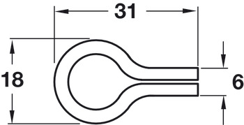 Shelf Support D6.5mm Loop Plug Steel FB - view 3
