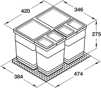 One2Four 50 Bin Std Drawer Box 21+2x6L - view 3