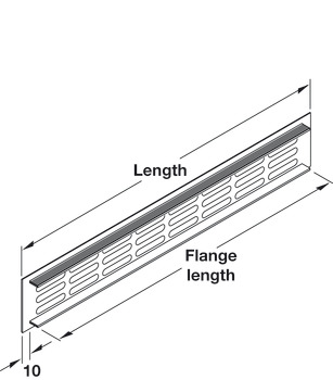 Ventilation Grille Rectangle 300x80mm Aluminium D.Bronze F5 - view 4