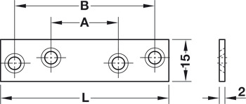 Connect Plt SF 4 Holes 15x80mm Steel Glv - view 2