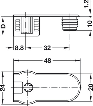 Rafix 20 Housing w Ridge 19mm Plastic White - view 3
