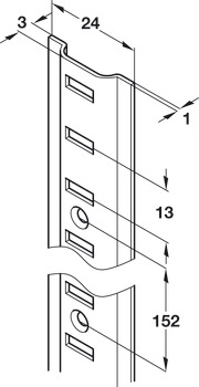 Shelf Support Stud 16x19mm Dbl Steel Dk Brz - view 2