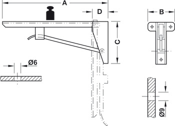 Hebgo LD Fold.Bracket 480x152mm 150kg/Pr Steel - view 2