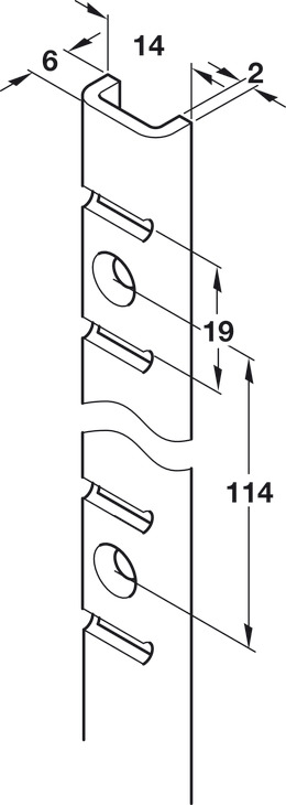 Bookcase Strip U Sec 1829mm Steel Mid Brown - view 2