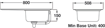 Rectangle Baltimore BL8001 1.0B Sink Rev Stainless Steel - view 2
