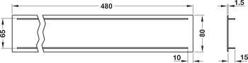 Ventilation Grille Rectangle 480x80mm Anodised D.Brw MC4 - view 3