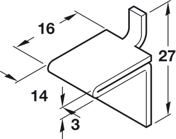 Shelf Support Stud 16x14mm Dbl Steel Dk Brz - view 2