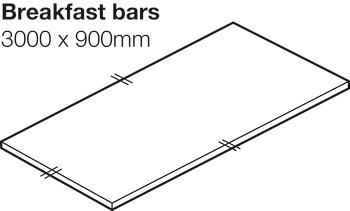 Timber Walnut B/Bar 3050x900x40mm - view 3