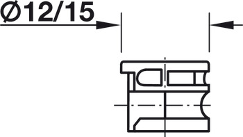 Minifix 15 Housing 15mm wo Rim Nickel Col - view 4