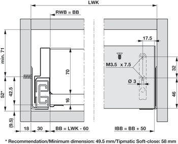 NPS Int Drawer Pnl Set 90/300mm Stn - view 2