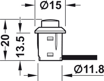 Loox LED D14mm PushButton Switch Plastic Grey - view 2
