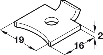 Shelf Support Stud 16x19mm Sgl Steel Dk Brz - view 2