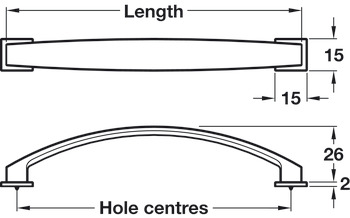 Augusta Bow Handle+BP Zinc Alloy Polished Nickel 160mm Fixing Centres - view 4
