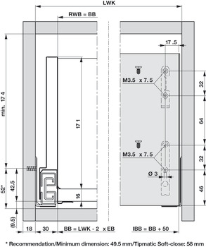 NPS Cry+ Int Drawer Pnl Set 186/450mm Silver - view 2