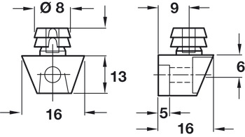 Cabinet Connector D8mm Dowel Plastic Brw - view 2