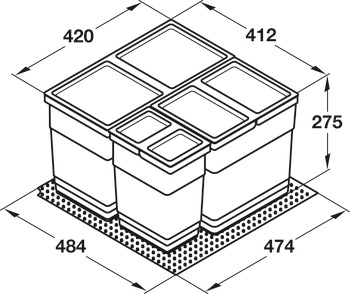 One2Four 50 Bin Std Drawer Box 21+2x6L - view 4