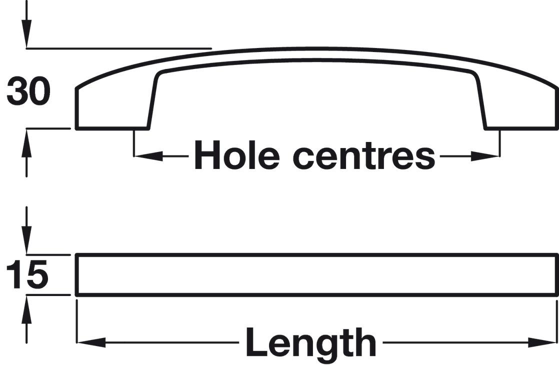 Florence Bow Handle Aluminium SSE 128mm Fixing Centres - view 3