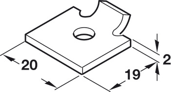 Shelf Support Stud 19x20mm Sgl Steel EB - view 2