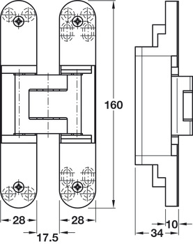 Tectus TE340 3D FR 180D Hinge MB - view 2