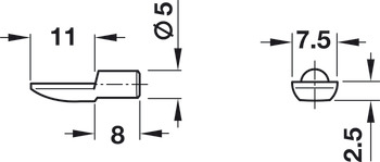Shelf Support D5mm Spoon Plug Steel Brz - view 2