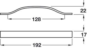Jackson Bow Handle Zinc Alloy Polished Nickel 128mm Fixing Centres - view 2