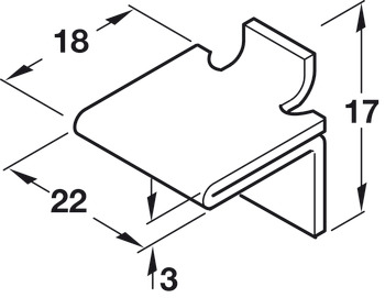 Shelf Support Stud 18x22mm Dbl Steel Dk Brz - view 2