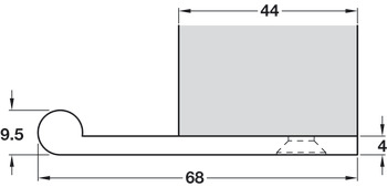 Edge Pull 100x68x4mm Brass Matte Black - view 2
